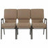 Chivari Tan Fabric Three Seat Waiting Room Chair/Loveseat on Gold Vein Frame CH20TGV-LR3-KIT