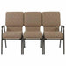 Chivari Tan Fabric Three Seat Waiting Room Chair/Loveseat on Gold Vein Frame CH20TGV-LR3-KIT