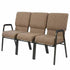 Chivari Tan Fabric Three Seat Waiting Room Chair/Loveseat on Gold Vein Frame CH20TGV-LR3-KIT