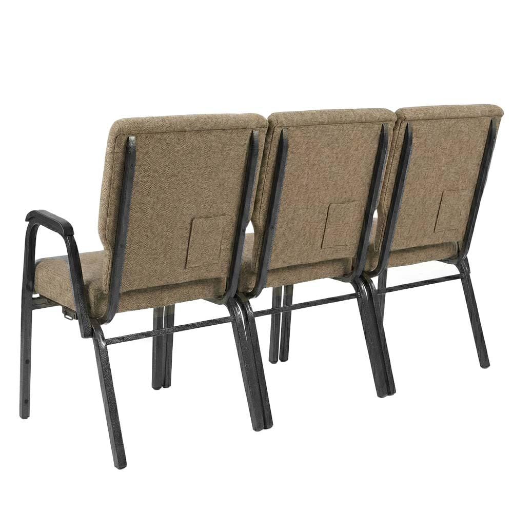 Chivari Tan Fabric Three Seat Waiting Room Chair/Loveseat on Gold Vein Frame CH20TGV-LR3-KIT