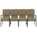 Chivari Tan Fabric Four Seat Waiting Room Chair/Loveseat on Gold Vein Frame CH20TGV-LR4-KIT