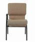 Chivari Tan Fabric Church Chair with Right Arm Cut Away Back 20.5" on Gold Vein Frame CH20TGV-R-ZF-T