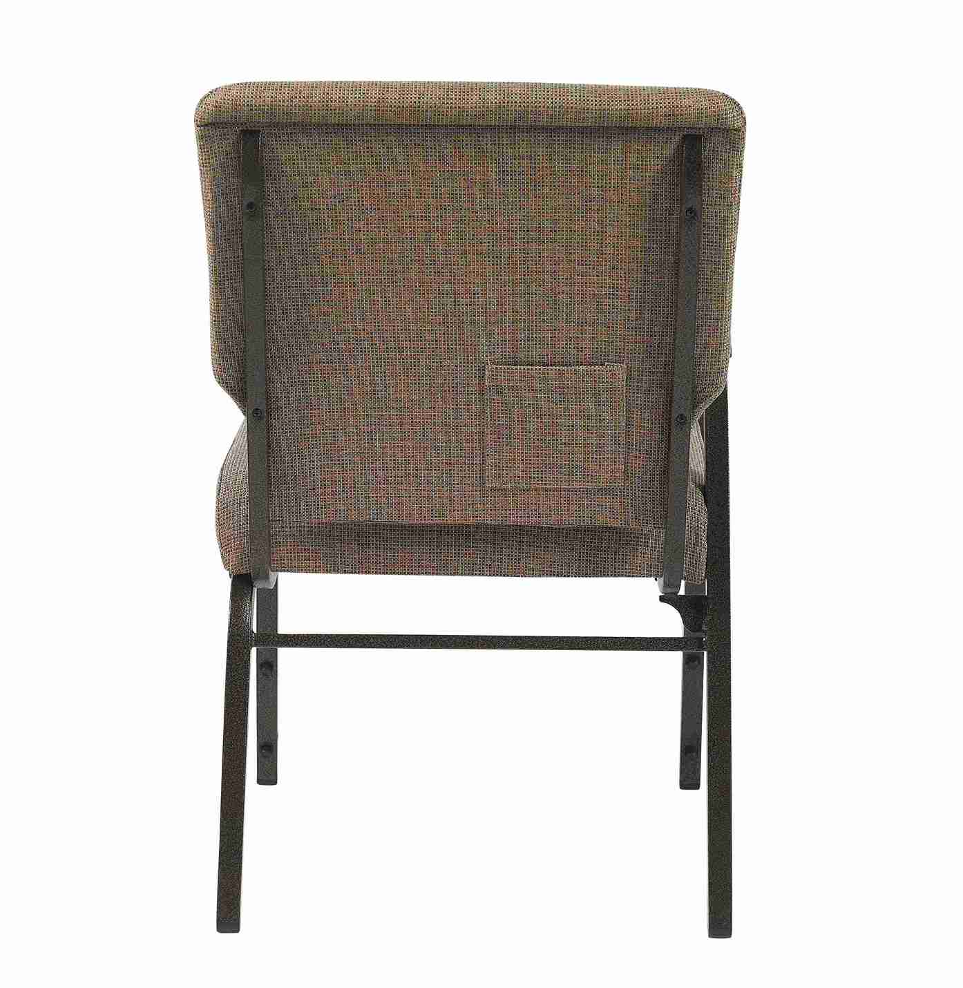 Chivari Tan Fabric Church Chair with Right Arm Cut Away Back 20.5