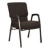 Chivari Walnut Church Chair with White Dot Fabric w/ Dual Arms with Cut Away Back 20.5" on Gold Vein Frame CH20WDGV-D-ZF-T