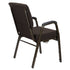 Chivari Walnut Church Chair with White Dot Fabric w/ Dual Arms with Cut Away Back 20.5" on Gold Vein Frame CH20WDGV-D-ZF-T