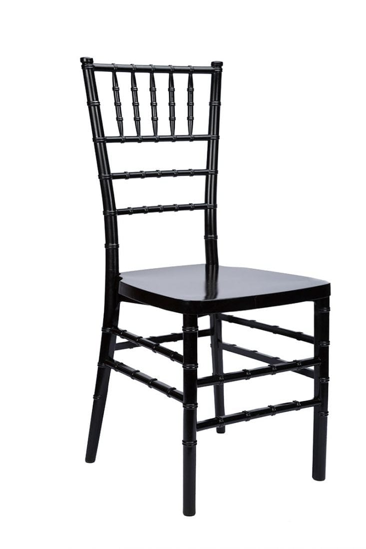Chivari Black ToughResin Thick Seat Chiavari Chair  - 2 Pack - Some Assembly Required CCRB2-U-ZG-T-2