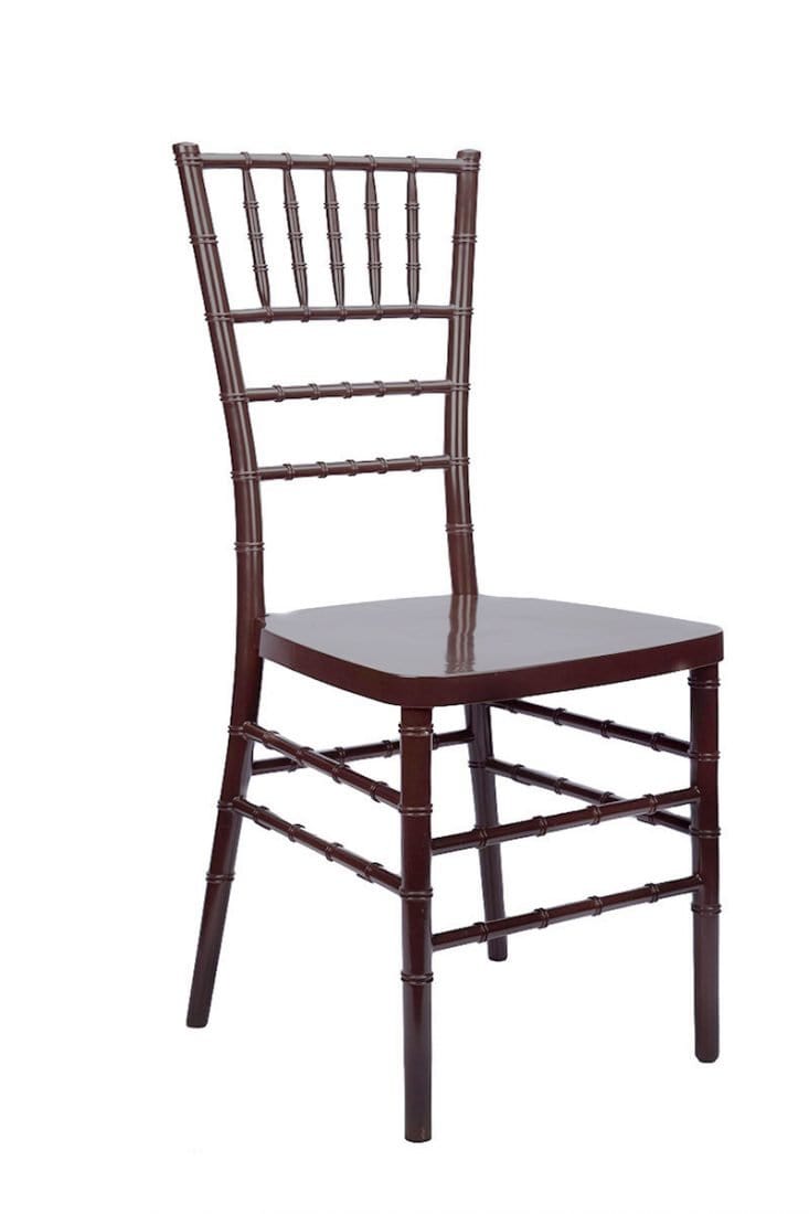 Chivari 100 Person Luxury Event Package:  Includes 100 Fruitwood Resin Steel Skeleton™ Chiavari Chairs Plus 10 Round 72