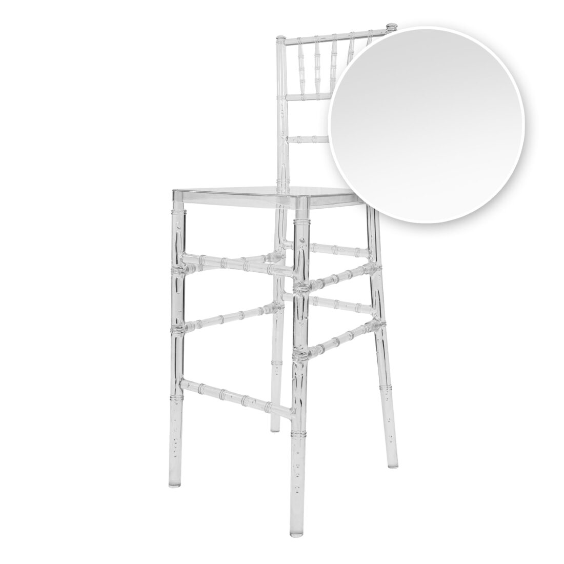 Clear Resin Chiavari Barstool by Chivari BCRC-ZG-T Chair Swatch