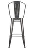 Chivari Hammered Gray Tolix Style Metal Barstool with Back BTBMCH-AX-T