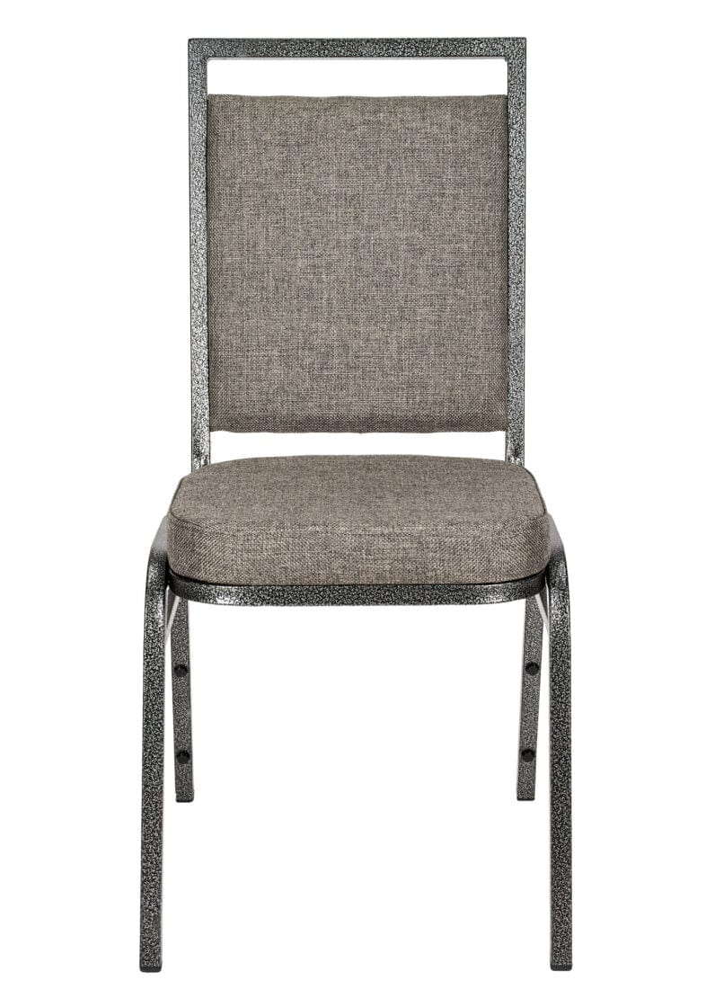 Chivari Charcoal Grey Fabric on Silver Vein Frame Square Back Banquet Chair CQSFG-ZF-T