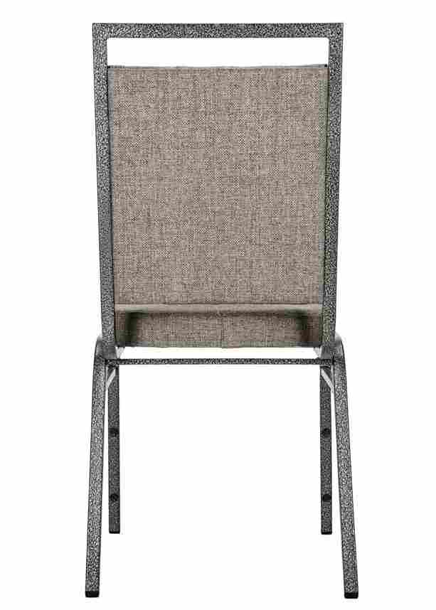 Chivari Charcoal Grey Fabric on Silver Vein Frame Square Back Banquet Chair CQSFG-ZF-T