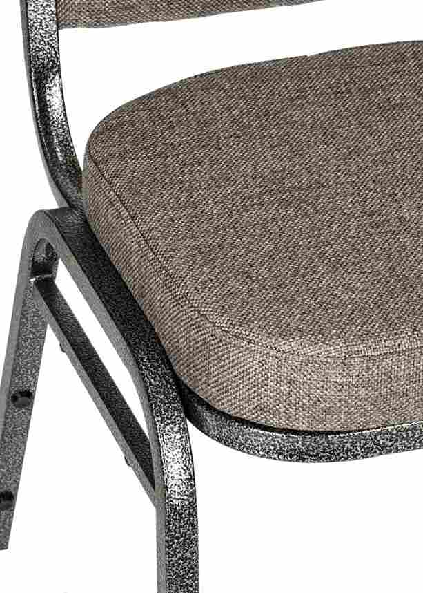 Chivari Charcoal Grey Fabric on Silver Vein Frame Square Back Banquet Chair CQSFG-ZF-T