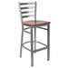 Chivari Ladder Back Bar Stool with Silver Frame and Cherry Wood Seat BLMSWCW-ZF-KT