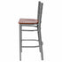 Chivari Ladder Back Bar Stool with Silver Frame and Cherry Wood Seat BLMSWCW-ZF-KT