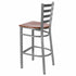 Chivari Ladder Back Bar Stool with Silver Frame and Cherry Wood Seat BLMSWCW-ZF-KT