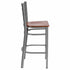 Chivari Ladder Back Bar Stool with Silver Frame and Cherry Wood Seat BLMSWCW-ZF-KT