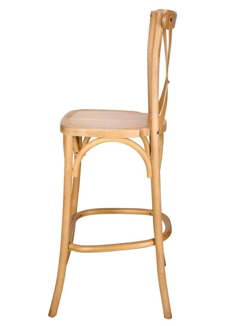 Chivari Chestnut Wood Cross Back Barstool BXWC-ZG-T
