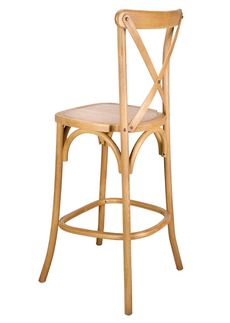 Chivari Chestnut Wood Cross Back Barstool BXWC-ZG-T