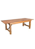 Chivari 96" x 40" (8 Foot) Chestnut Rectangle Straight Leg Wood Farm Table TFARMRT9640-CHESTNUT-S-LEG-AX-T