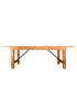 Chivari 96" x 40" (8 Foot) Chestnut Rectangle Straight Leg Wood Farm Table TFARMRT9640-CHESTNUT-S-LEG-AX-T