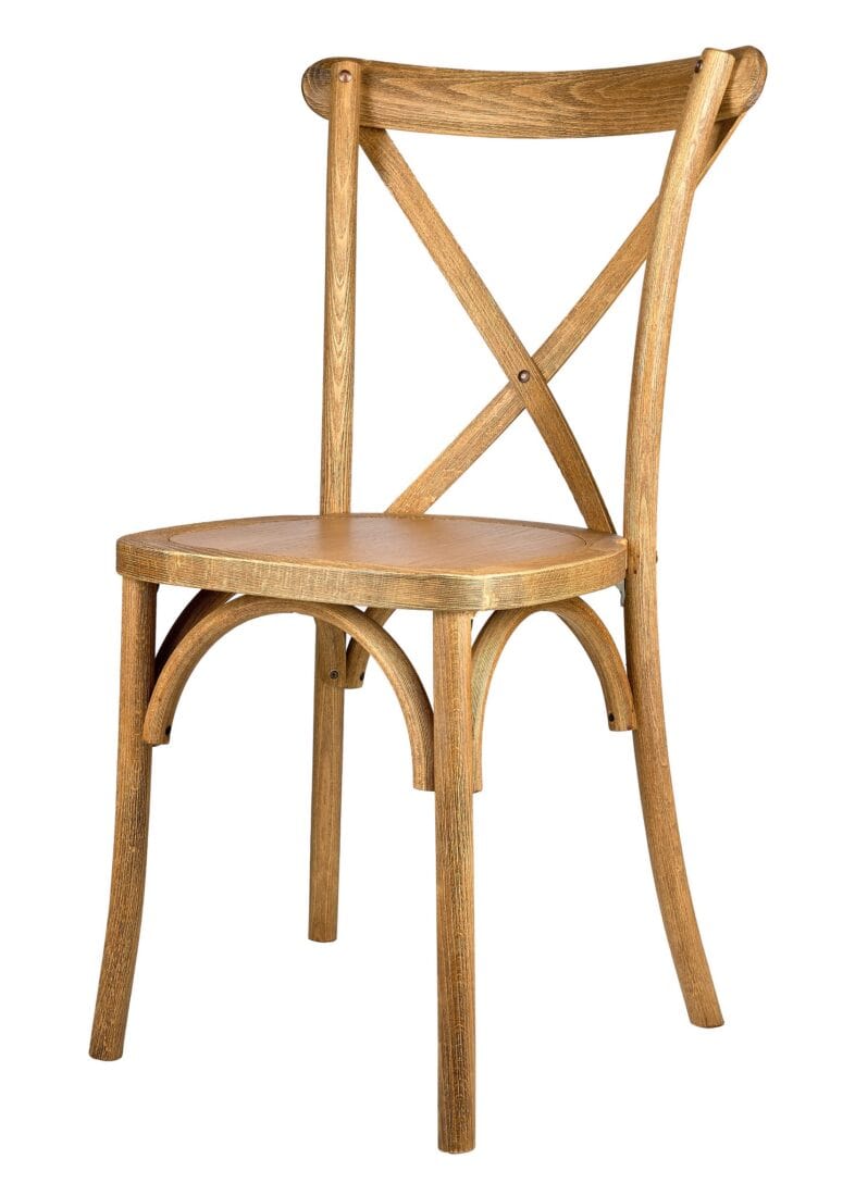 Chivari 24 Pack Chestnut ToughWood™ Cross Back Chair CXWC-AX-T-24