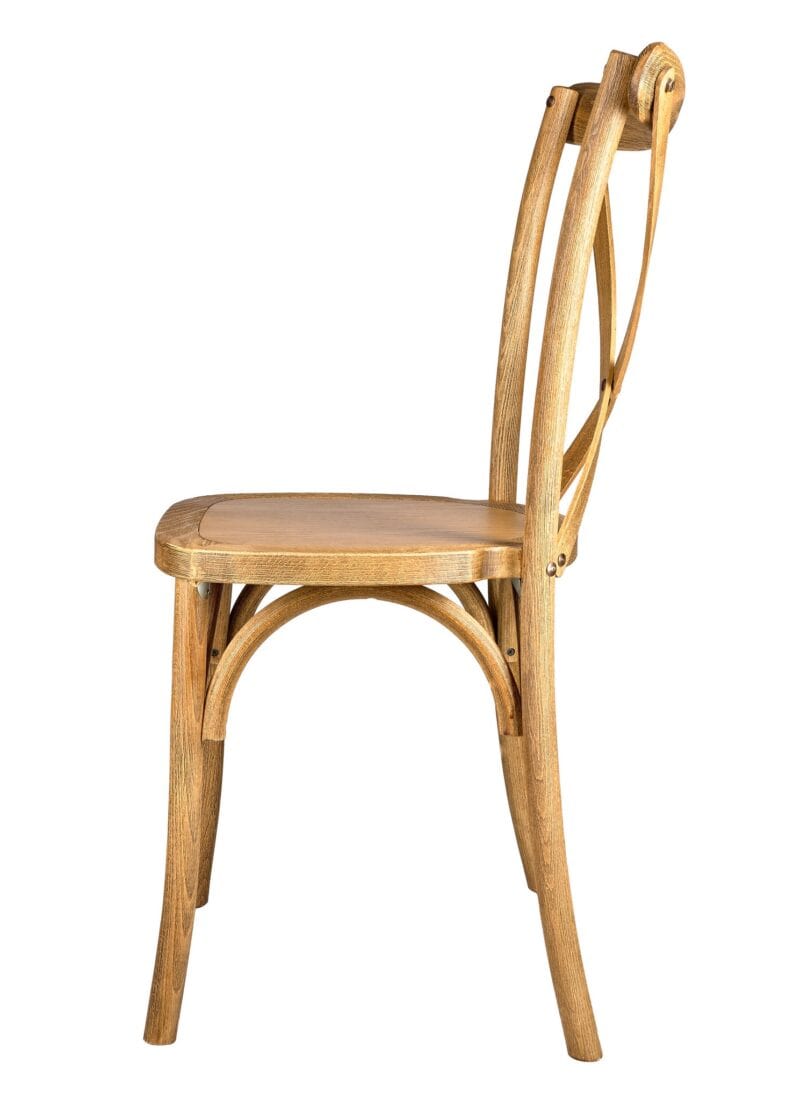 Chivari 24 Pack Chestnut ToughWood™ Cross Back Chair CXWC-AX-T-24