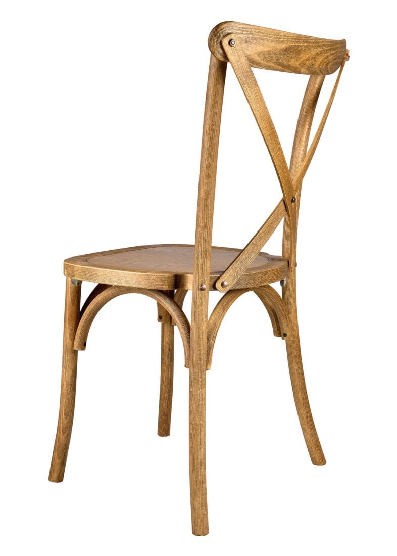 Chivari 24 Pack Chestnut ToughWood™ Cross Back Chair CXWC-AX-T-24