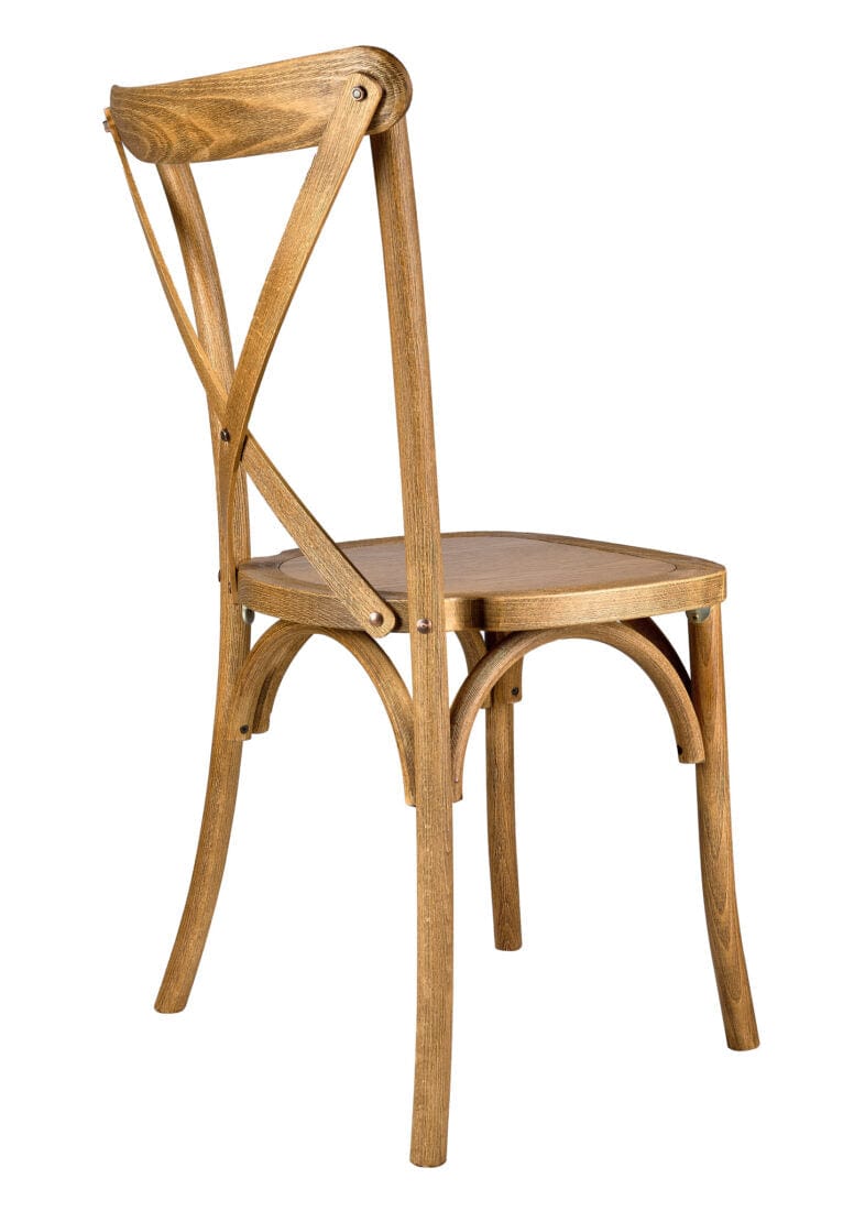 Chivari 24 Pack Chestnut ToughWood™ Cross Back Chair CXWC-AX-T-24