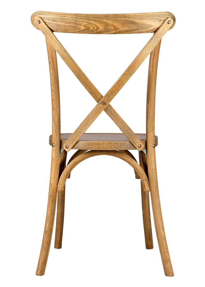 Chivari 24 Pack Chestnut ToughWood™ Cross Back Chair CXWC-AX-T-24