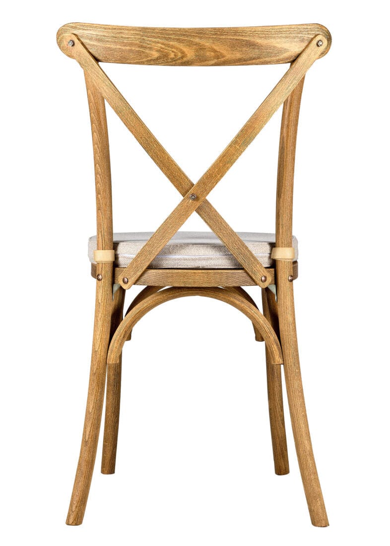 Chivari 24 Pack Chestnut ToughWood™ Cross Back Chair CXWC-AX-T-24
