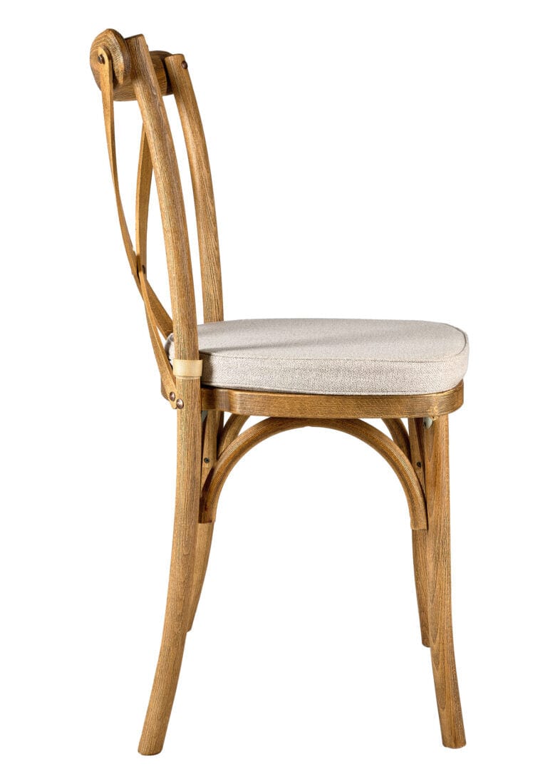 Chivari 24 Pack Chestnut ToughWood™ Cross Back Chair CXWC-AX-T-24