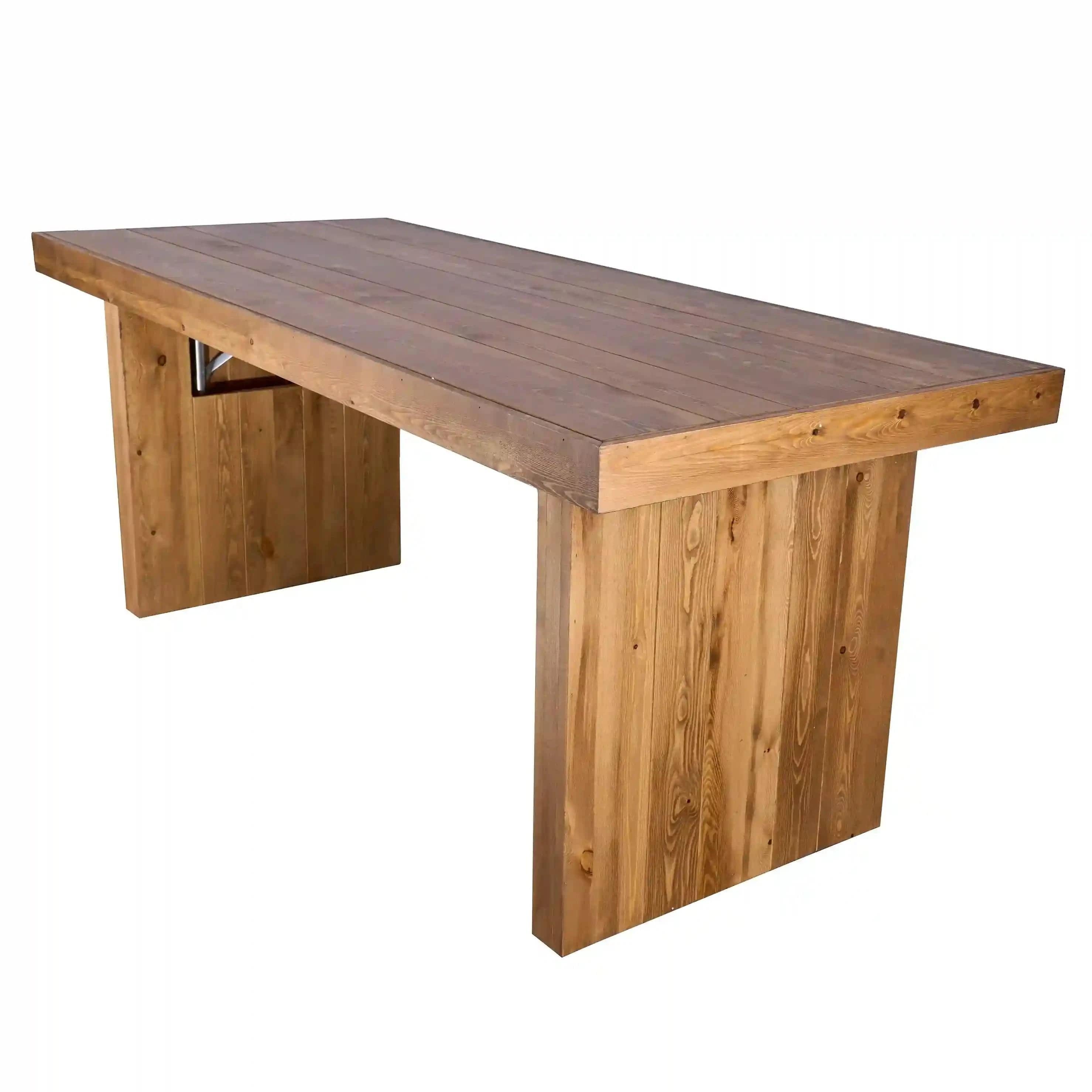 Chivari 72" x 30" Chestnut Farm Table Conversion Kit for Banquet Tables TFARMCKT7230-CHT-AX-T