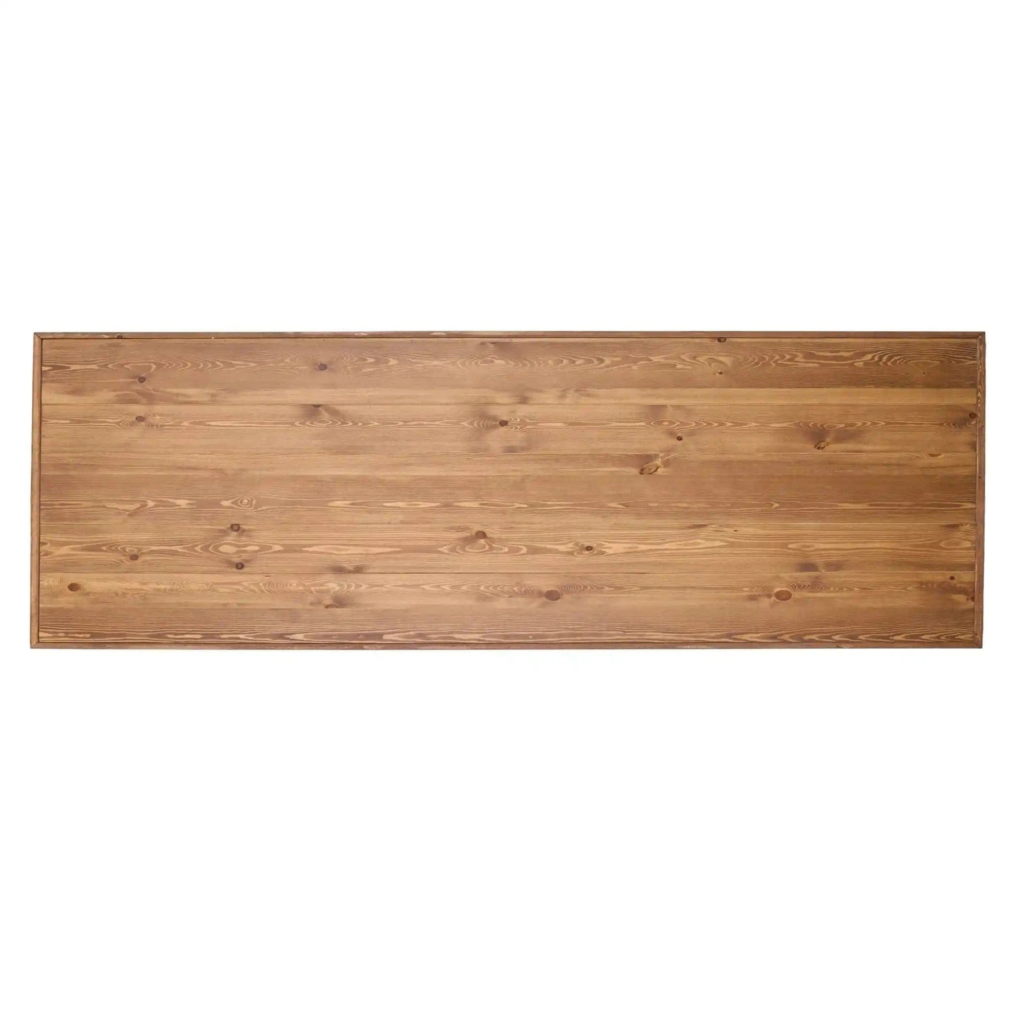 Chivari 96" x 30" Chestnut Farm Table Conversion Kit for Banquet Tables TFARMCKT9630-CHT-AX-T