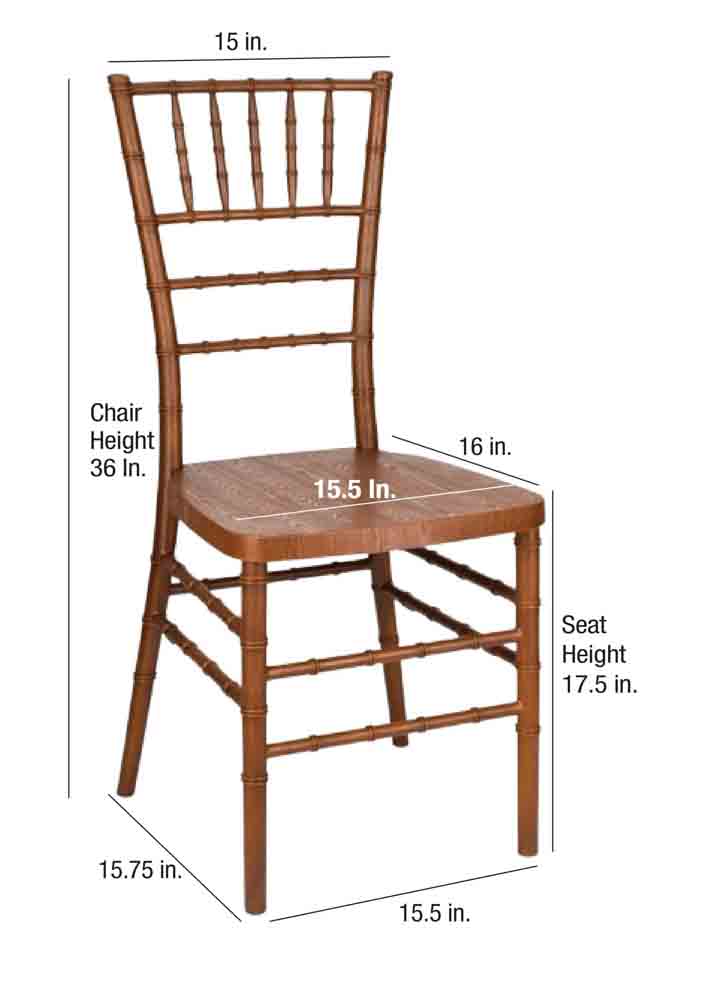 Chivari Chestnut WoodGrain Resin Steel Skeleton™ Chiavari Chair CCRCB-STEEL-AX-T