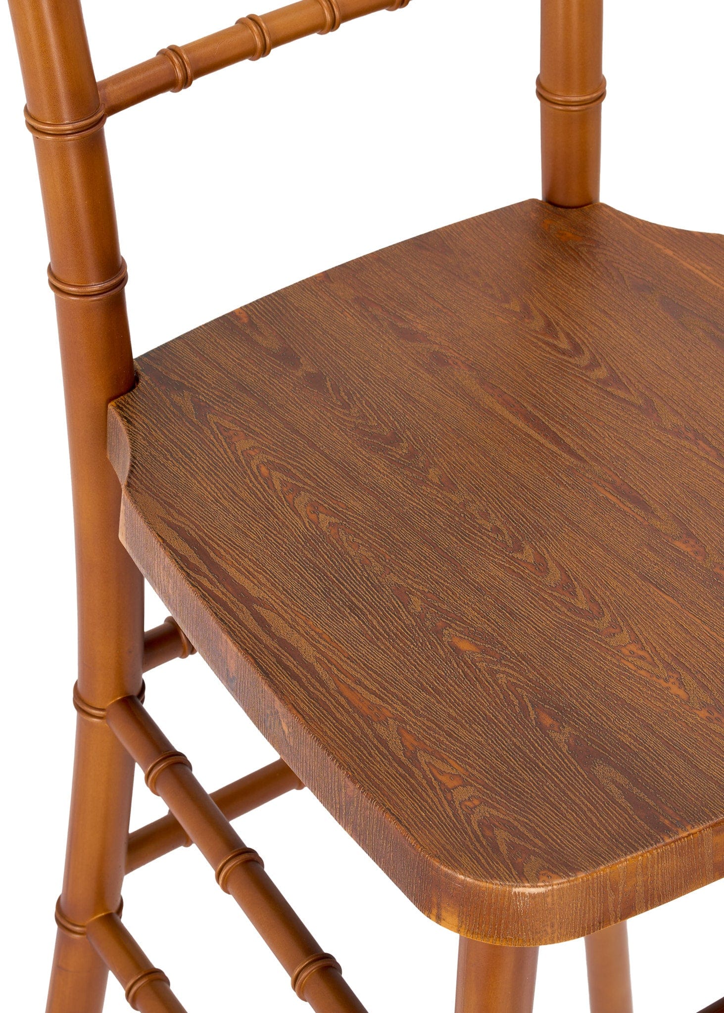 Chivari Chestnut WoodGrain™ Resin Steel Skeleton™ Chiavari Barstool BCRCB-ST-AX-T