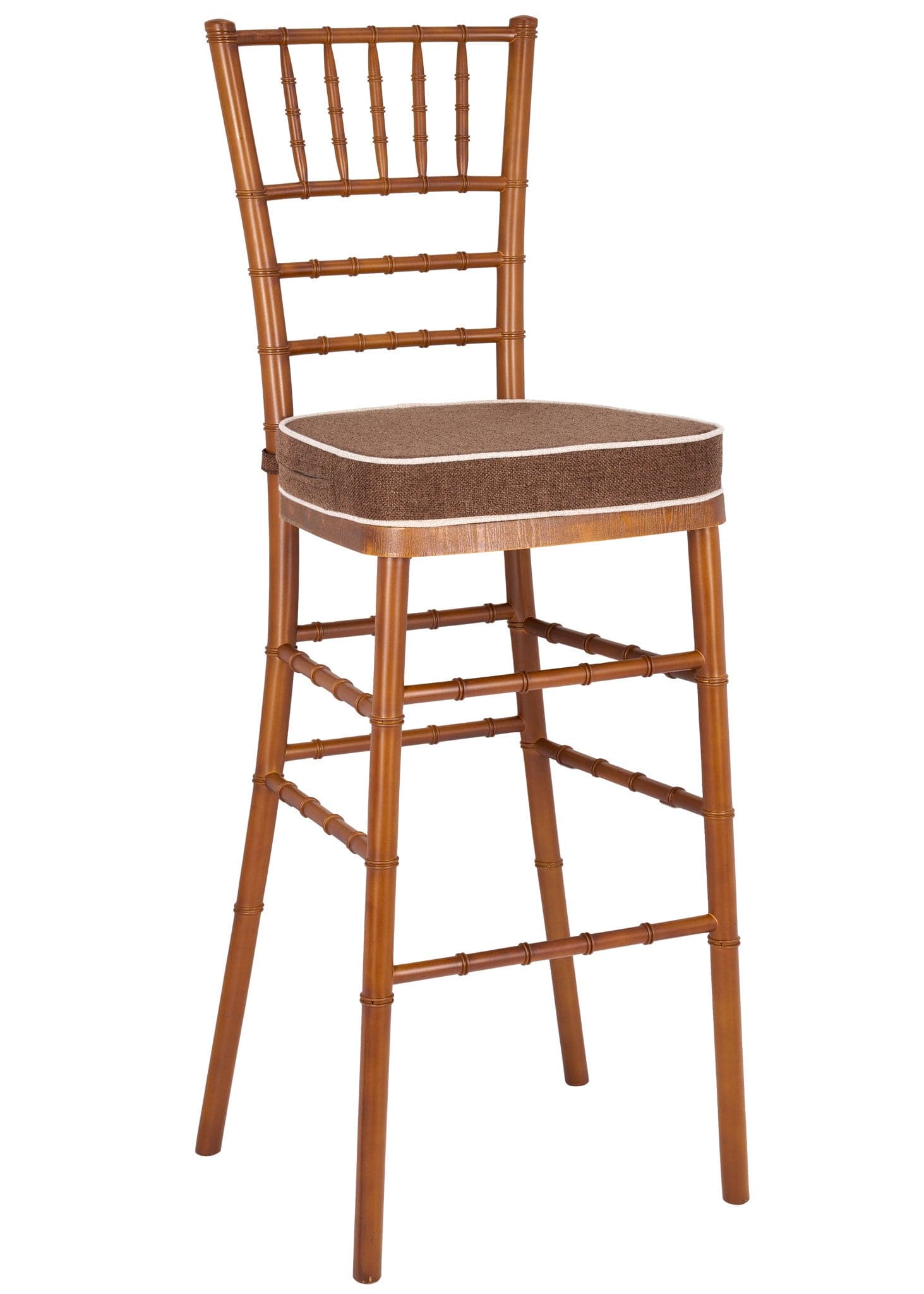 Chivari Chestnut WoodGrain™ Resin Steel Skeleton™ Chiavari Barstool BCRCB-ST-AX-T