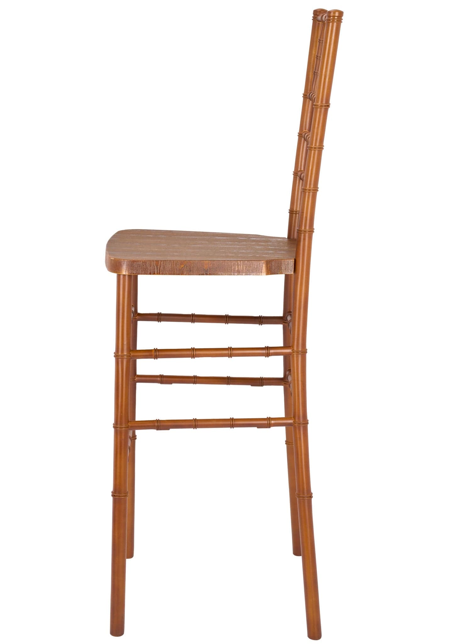 Chivari Chestnut WoodGrain™ Resin Steel Skeleton™ Chiavari Barstool BCRCB-ST-AX-T