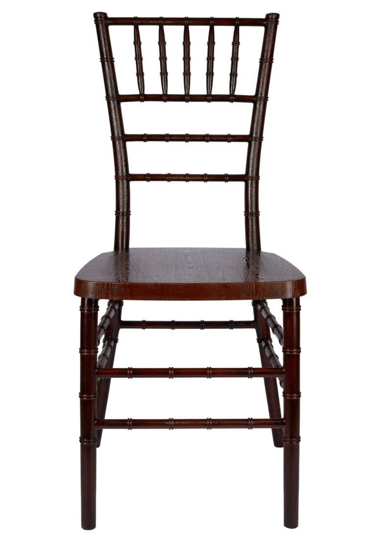 Chivari Fruitwood WoodGrain Resin Steel Skeleton™ Chiavari Chair- 2 Pack - Some Assembly Required CCRF-U2-STEEL-AX-T-2
