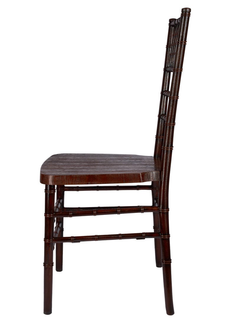 Chivari Fruitwood WoodGrain Resin Steel Skeleton™ Chiavari Chair- 2 Pack - Some Assembly Required CCRF-U2-STEEL-AX-T-2