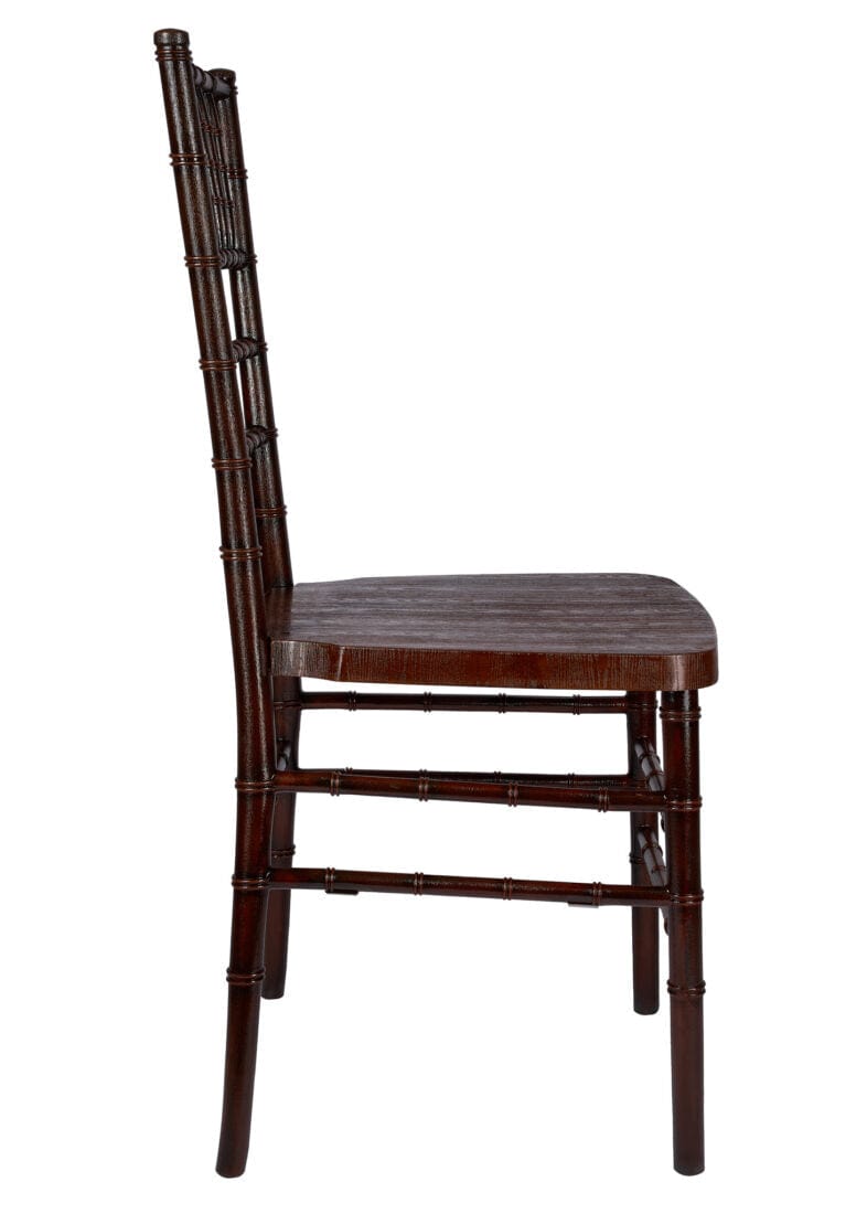Chivari Fruitwood WoodGrain Resin Steel Skeleton™ Chiavari Chair- 2 Pack - Some Assembly Required CCRF-U2-STEEL-AX-T-2