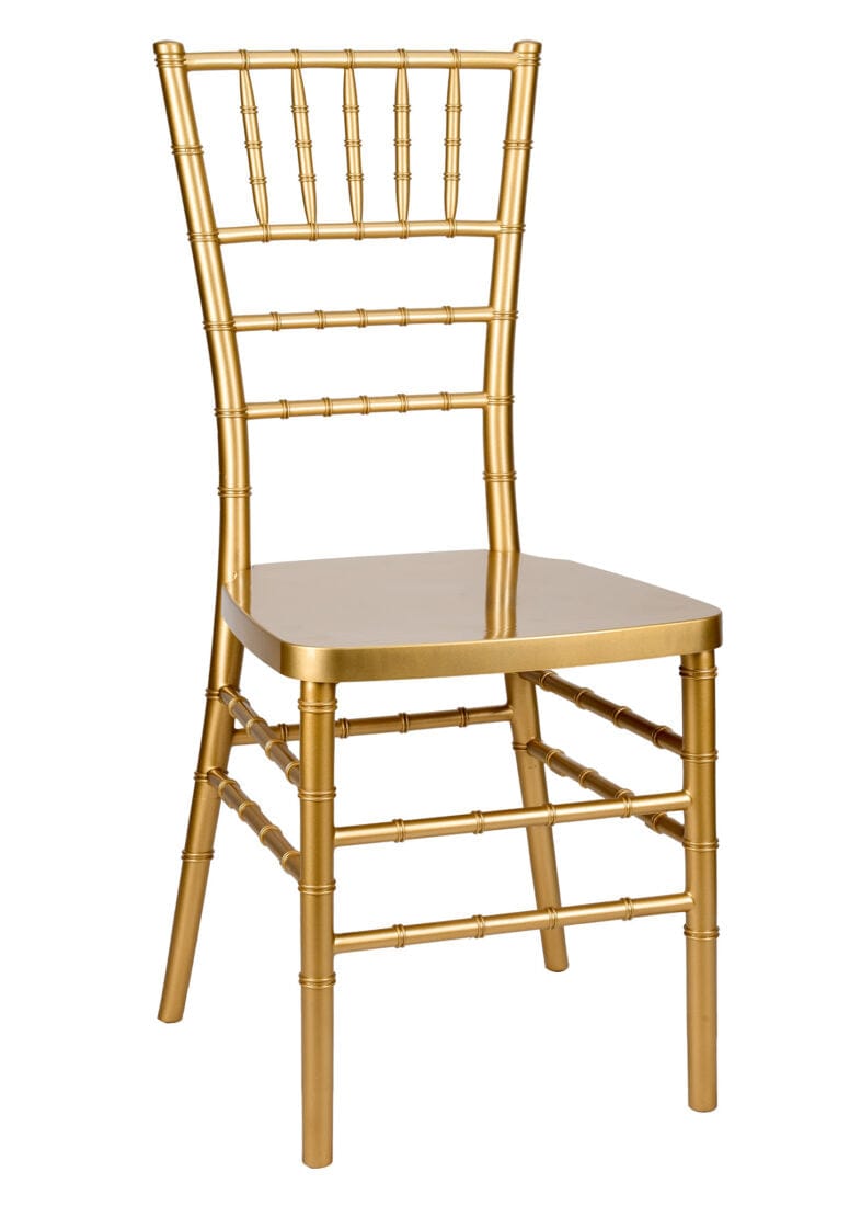 Chivari Gold Bullion Resin Steel Skeleton™ Chiavari Chair- 2 Pack - Some Assembly Required CCRGB-U2-STEEL-AX-T-2