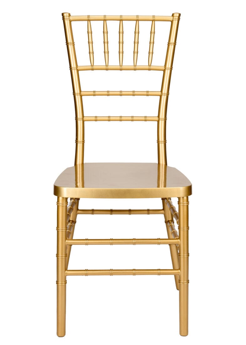 Chivari Bullion Gold Resin Steel Skeleton™ Chiavari Chair- 2 Pack - Some Assembly Required CCRGB-U2-STEEL-AX-T-2