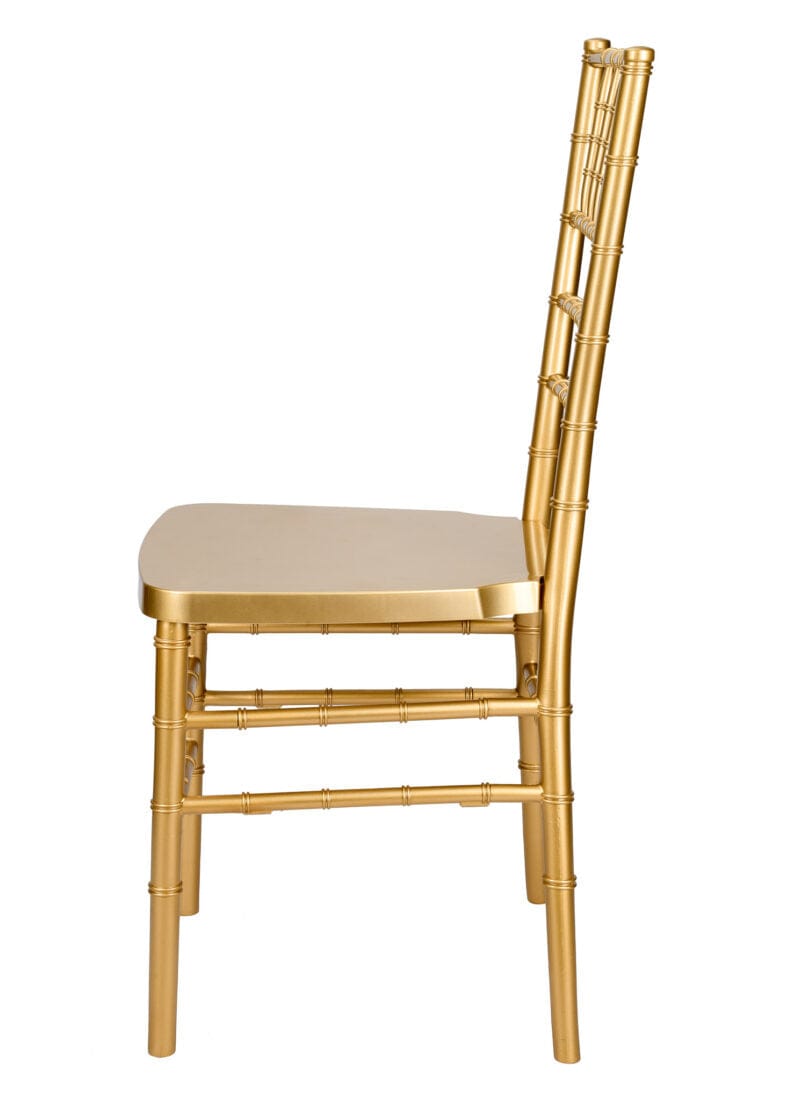 Chivari Gold Bullion Resin Steel Skeleton™ Chiavari Chair- 4 Pack - Some Assembly Required CCRGB-U4-STEEL-AX-T-4