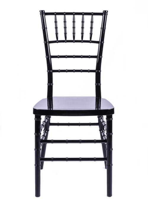Chivari 100 Person Luxury Event Package:  Includes 100 Black Resin Steel Core Chiavari Chairs Plus 10 Round 72