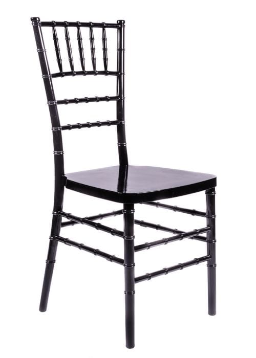 Chivari 100 Person Luxury Event Package:  Includes 100 Black Resin Steel Core Chiavari Chairs Plus 10 Round 72