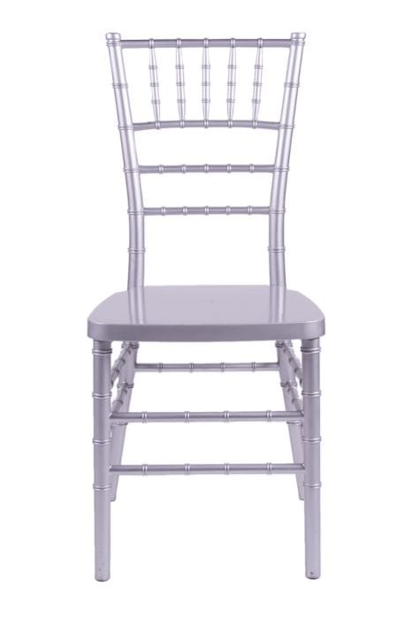 Chivari 100 Person Luxury Event Package:  Includes 100 Silver Resin Steel Skeleton™ Chiavari Chairs Plus 10 Round 72