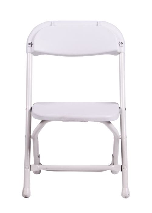 Chivari Kids White Folding Chair (Steel-Poly Chair) CFPW-KID-AX-T