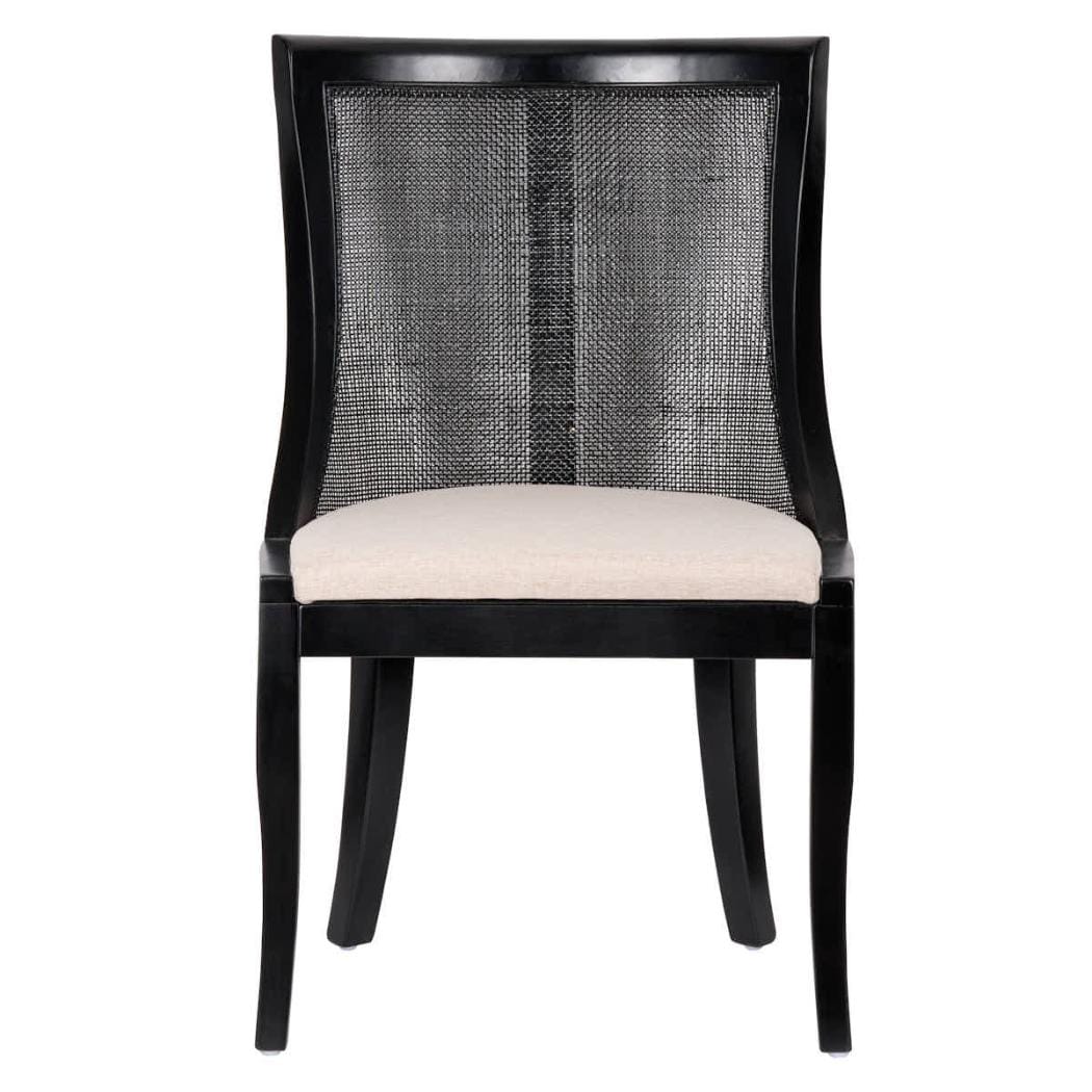 Chivari Black Hampton Wood Chair with Beige Fabric Cushion CHWB-BEGF-KT