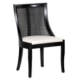 Black Hampton Wood Chair with White Fabric Cushion