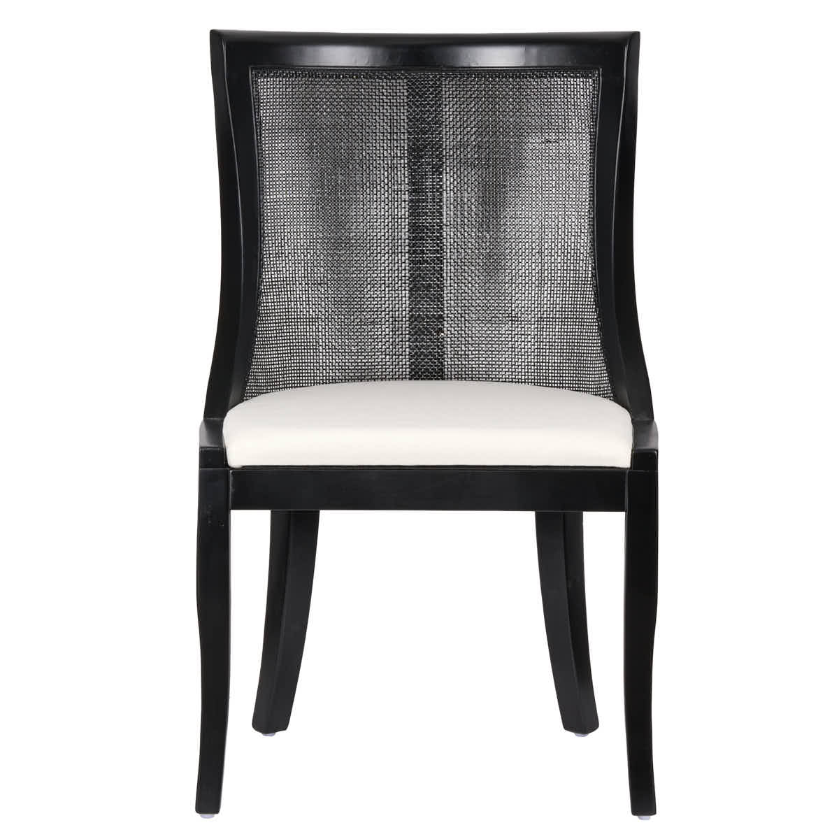 Chivari Black Hampton Wood Chair with White Fabric Cushion CHWB-WHIF-KT